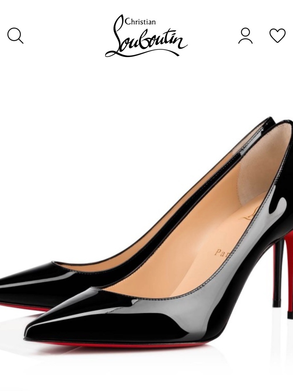 Authentic Christian Louboutin Black Patent Leather Pointed Toe Pumps